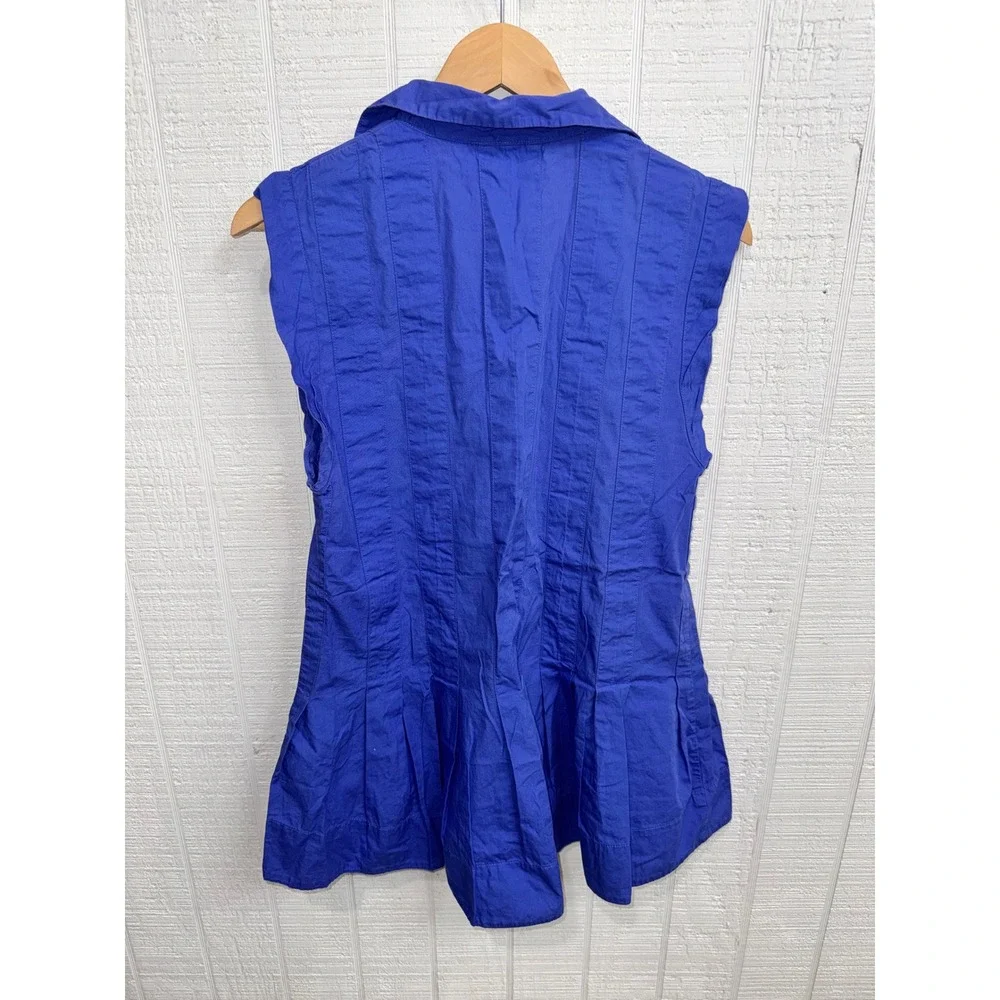 Free People Tunic Top Women Blue Sleeveless Pintuck Pleated Cotton S